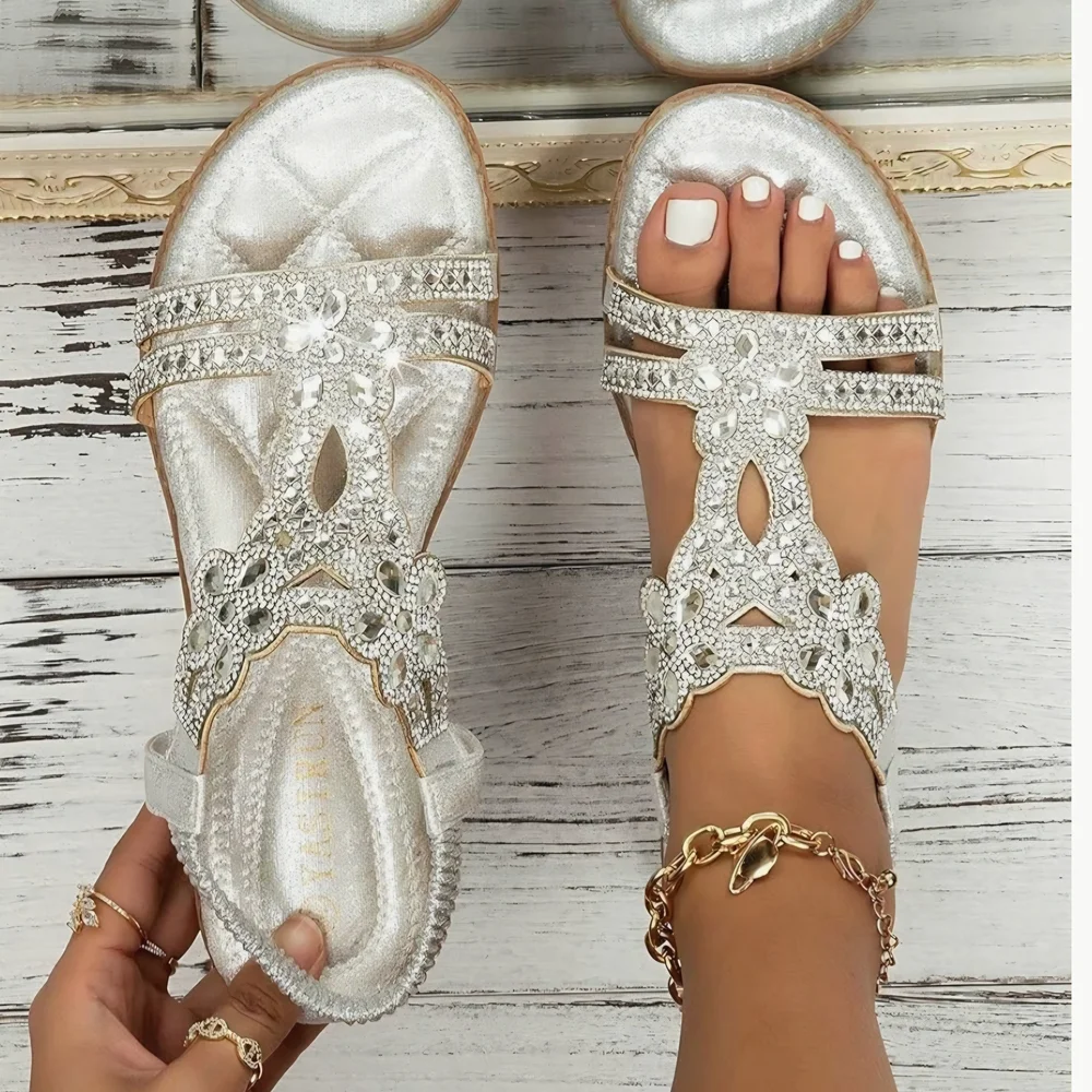 Silver Sandals with Intricate Design - Picture 8 of 16